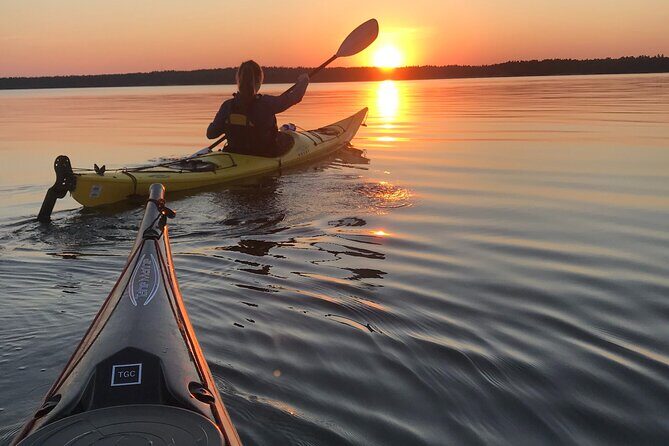 PRIVATE Sunset Kayaking in Stockholm Archipelago Nature Reserve - The small-group vibe, plus pickup that actually helps