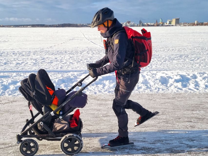 Stockholm: Family Friendly Private Ice Skating Tour & Lunch - Learning Nordic Ice Skating on Plowed Tracks